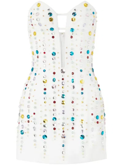 Genny Crystal-embellished Mini Dress In White