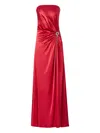 Genny Crystal-embellishment Satin Dress In Red
