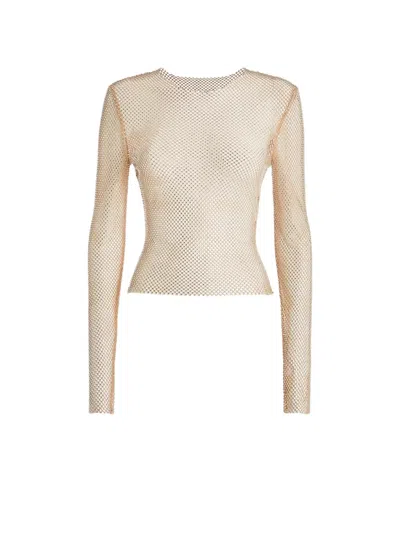 Genny Crystal-embellished Mesh Top In Multi