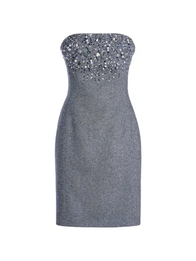 Genny Crystal-embellished Strapless Mini Dress In Animal Print