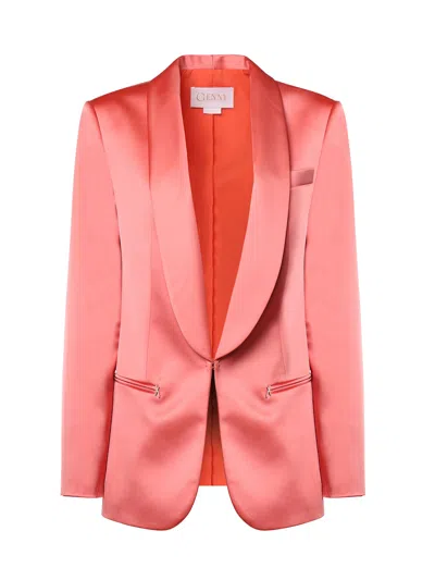 Genny Dinner Jacket Collar Blazer In Nude & Neutrals
