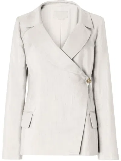 Genny Double-breasted Blazer In White