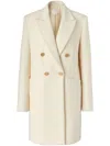 Genny Double-breasted Coat In Neutrals