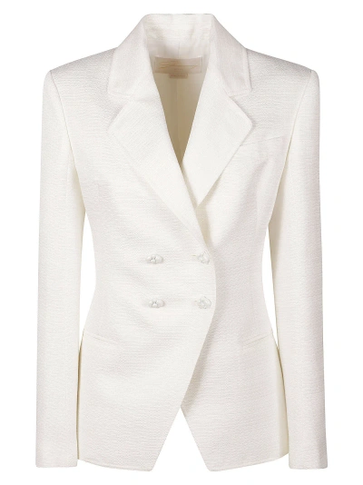 Genny Double-breasted Plain Dinner Jacket In White