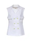 Genny White Solid Notched Lapel Blazer In White