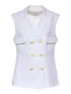 Genny White Solid Notched Lapel Blazer In White