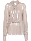 Genny Draped Chiffon Top In 粉色
