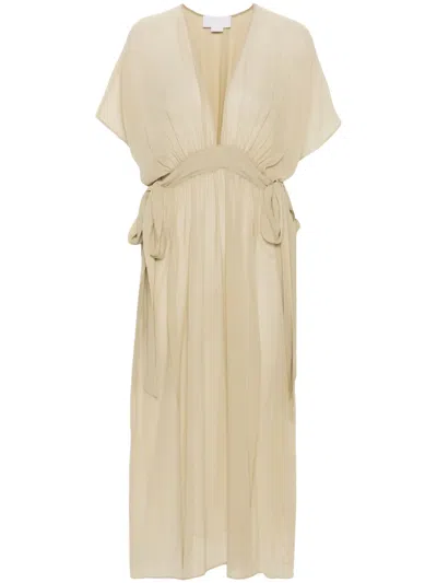 Genny Draped Maxi Dress In Green