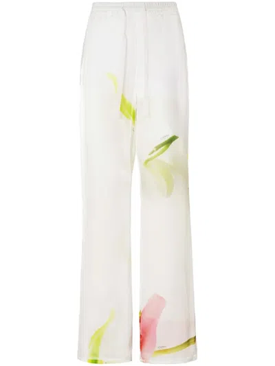 Genny Drawstring Palazzo Pants In White