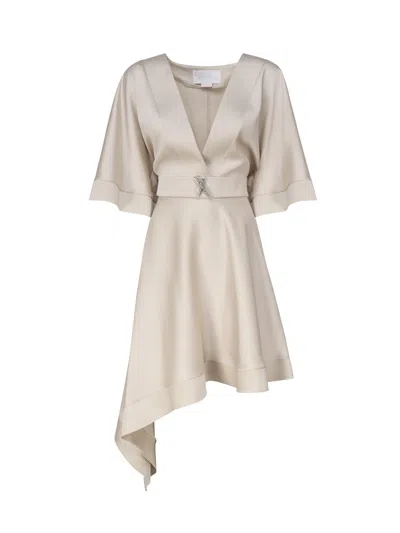 Genny Dress With Asymmetrical Skirt In Grey