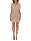Genny Women's Dress With Brooch In Pink