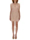 Genny Women's Dress With Brooch In Pink