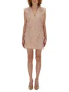 Genny Women's Dress With Brooch In Rosa