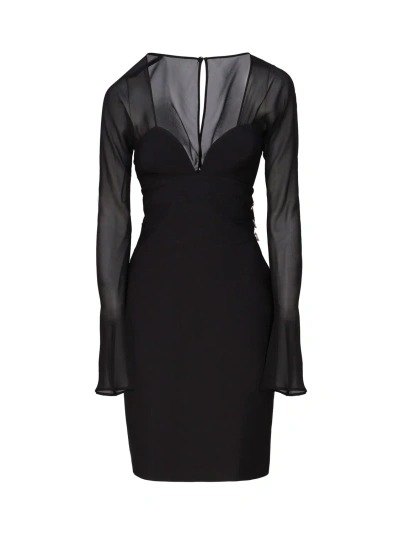 Genny Dress With Contrasting Fabric In Black