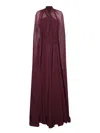 Genny Womens Rhododendron Halter-neck Sleeveless Chiffon Gown In Red