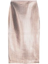 GENNY ELEGANT PLEATED MIDI SKIRT WITH TEXTURED FINISH