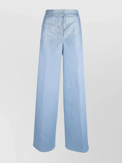 Genny Embellished High Waist Wide-leg Trousers