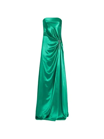 Genny Embellished Knot Maxi Dress In Green