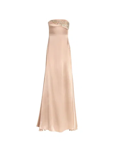 Genny Embellished Strapless Maxi Dress In Pink