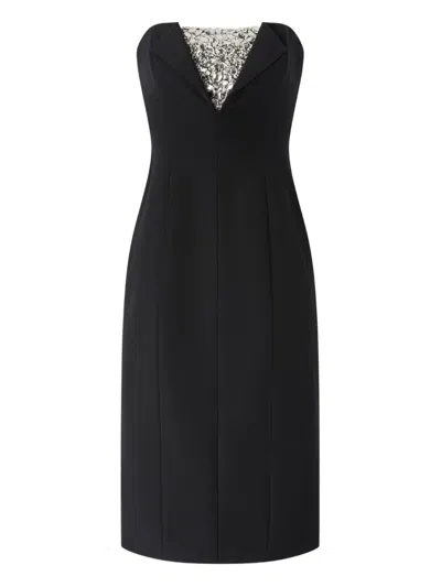 GENNY EMBELLISHED STRAPLESS MIDI DRESS