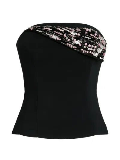 Genny Embellished Strapless Top In Black