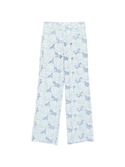 Genny Embroidered Trousers In Blue