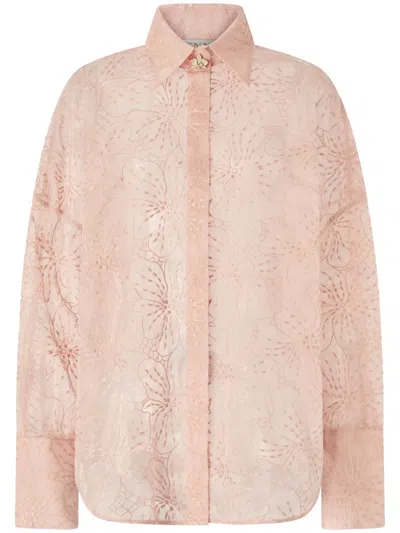 Genny Embroidery Shirt In Pink