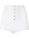 Genny Fine-knit Mini Shorts In White