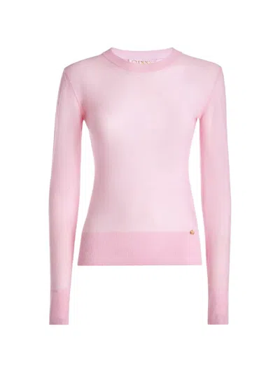 Genny Fine-knit Long-sleeve Top In Pink