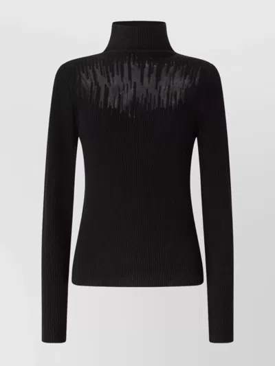 GENNY FITTED HIGH NECK LONG SLEEVE KNIT SWEATER