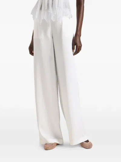 Genny Flap-pocket Trousers In White