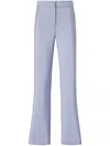Genny Flared Hem Textured Fabric Trousers In Purple