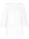 Genny Fleece-texture Wool Knitted Top In White