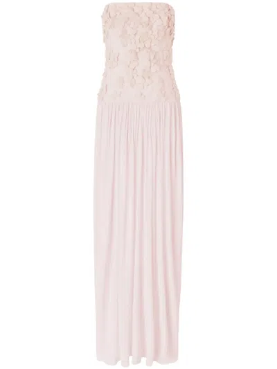 Genny Floral-appliqué Maxi Dress In Pink
