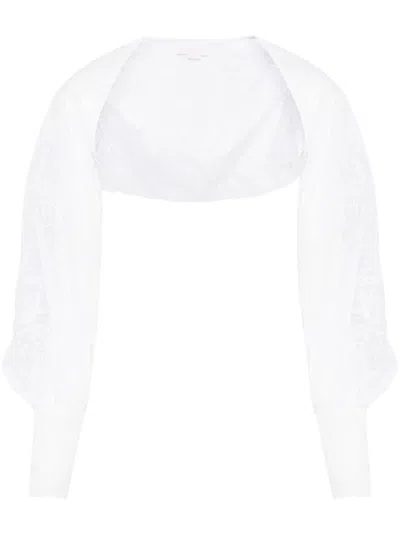 Genny Floral-embroidered Jacket In White
