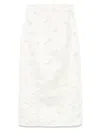 Genny Lace Detail High Waist Silk Skirt