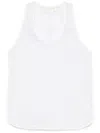 Genny Floral-embroidered Organza Tank Top In White