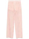 Genny Floral-embroidered Organza Trousers In Pink