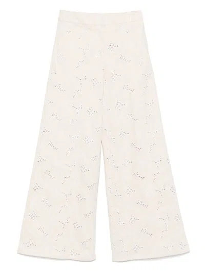 GENNY FLORAL-EMBROIDERED PALAZZO PANTS