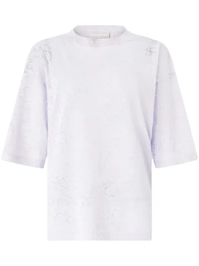 Genny Floral-embroidery Blouse In Purple