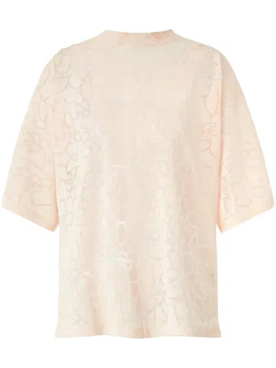 Genny Floral Knitted Top In Neutrals