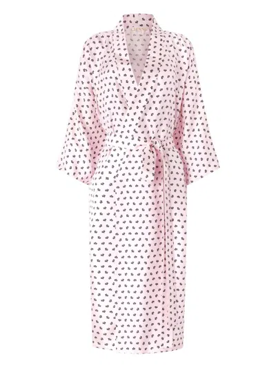 Genny Floral-print Belted Dress In Pink