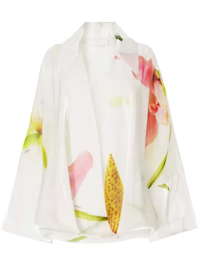 Genny Floral Blouse In White