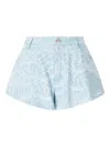 Genny Floral-print Denim Shorts In Blue