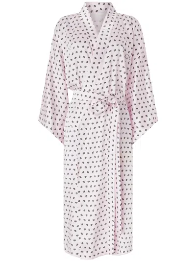 Genny Floral-print Night Robe In Pink