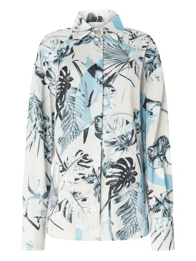 Genny Floral-print Satin Shirt In Multi