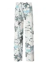 Genny Floral-print Trousers In White