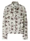 Genny Geometric-print Cotton Jacket In Green