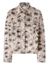 Genny Geometric-print Cotton Jacket In Neutral