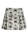 Genny Geometric-print Mini Skirt In Gray
